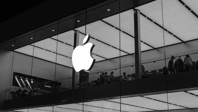 apple store with logo on the glass